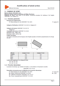 Récapitulatif de justification de l’action du vent